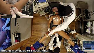 your nurse channy crossfire gapes shaved pussy in latex hospital fetish