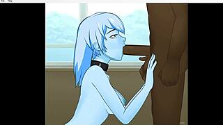 Slime girl deepthroats that huge monster cock so eagerly