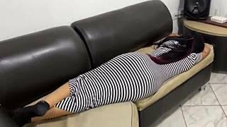 Arabic Housewife's Curvy Body Used Roughly Anytime in Humiliating Home Slut Session