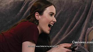 Busty nanny disciplines bratty girl with erotic lessons