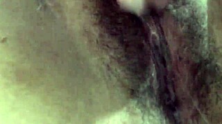 Suggestive Filipina Girlfriend Teases Hairy Tight Pussy Masturbation Solo