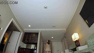 misty lovelace parades see-through panties revealing hairy pussy close up