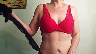 Sexy Milf Strips Lingerie Teasing Small Tits Slut