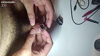 Narrative amateur teen stuffs cock deep into foreskin limits
