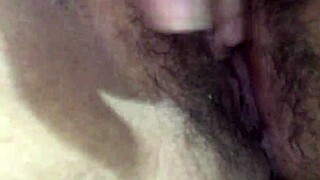 Suggestive Filipina Girlfriend Teases Hairy Tight Pussy Masturbation Solo
