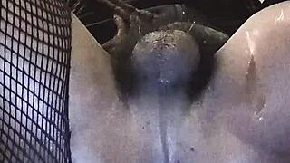 ebony emo shemale slut tavaius deshawn strokes small tits in solo anal play