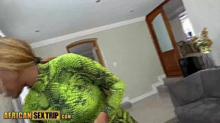 Big Tits Ebony Stretched by White Cock POV