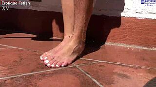 hey eric john two amateur girls give outdoor barefoot footjobs on patio wet dreams?