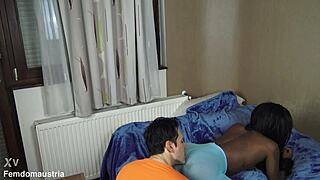 Ebony Princess in Colored Pantyhose Facesitting, Ass Worship, Nylon Feet Licking