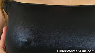 british MILF gemma LETS YOU WATCH her nylon pantyhose MASTURBATION