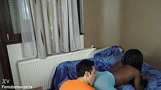 Ebony Princess in Colored Pantyhose Facesitting, Ass Worship, Nylon Feet Licking