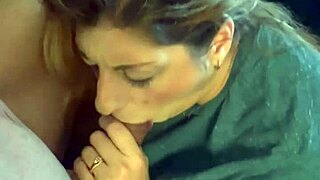Horny MILF SUCKS Hubby's HUGE COCK Cumshot Blast!