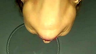 gilf gags sloppily deepthroat exploding in closeup orgasm bliss