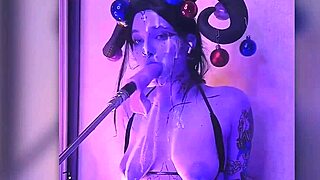 devil cosplayer passionately blows cocks till cum overflows