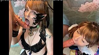 cosplayer olivia jarden hints at photographer's throbbing juicy cock deep down her throat
