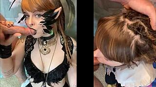 cosplayer olivia jarden hints at photographer's throbbing juicy cock deep down her throat