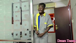 Big black cock pounds horny tgirl Isa Lawrence relentlessly!