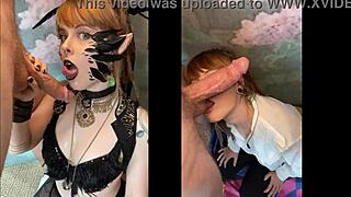cosplayer olivia jarden hints at photographer's throbbing juicy cock deep down her throat