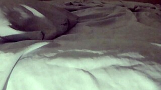 Girl Spreads on New White Bed Masturbating in Squid Position Hard!