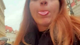 Prague 2025 czech brunette's swollen pink tits throb from outdoor orgasm pleasure