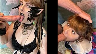 cosplayer olivia jarden hints at photographer's throbbing juicy cock deep down her throat