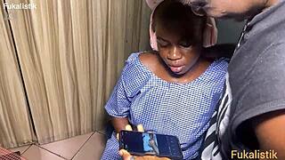 naughty ebony student ditches math for bbc teacher ride