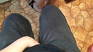 he sneaks peeks jerking off to neighbor's kitchen miniskirt prep