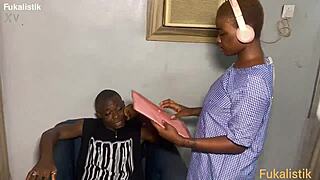 naughty ebony student ditches math for bbc teacher ride