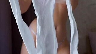 curvy milf slips into sexy lingerie teasing her perfect juicy body