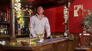 i hungrily suck bartender's monster cock in empty bar