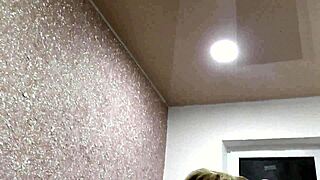 watch my blonde milf wife rub her juicy labia on lover's cock up close