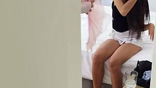 Innocent Latinas railed deep in hardcore threesome lingerie