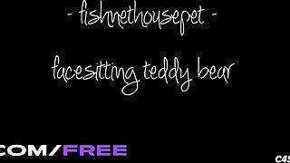 hey teddy, sit on my face while i ride your plush fur deep