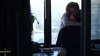 cozy home night turns hot as lesbian lovers finger lick pussy in kitchen