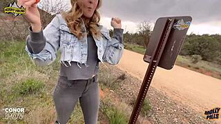 huge ass blonde hikes horny desert trail before pov creampie pounding