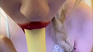 Sexy Elza Kom Dances Seductively in Lingerie Sucking Cock Hot