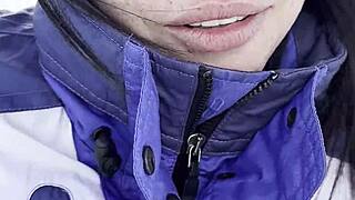 kissing natural tits snow beauty