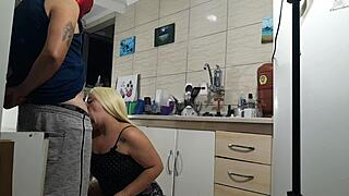 Fucking Super Hot Milf Bareback In Kitchen Frenzy!