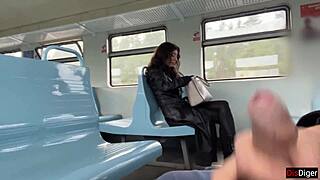 public train dick flashing shocks stranger woman up close