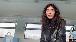 public train dick flashing shocks stranger woman up close
