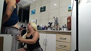 Fucking Super Hot Milf Bareback In Kitchen Frenzy!