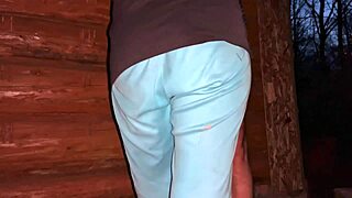pregnant milf bends over for creampie doggystyle at the ranch barn