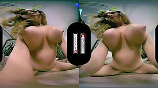 poison ivy cosplay redhead's pussy smashed in vr garage fury