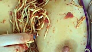 saudi virgin teen 18yo masturbates with food in extreme kinky fetish