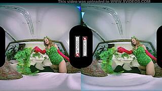 poison ivy cosplay redhead's pussy smashed in vr garage fury