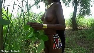 skinny african girl crafts traditional medicine proving tribe survival skills
