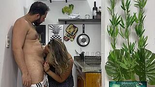 mama takes brutal monster cock pounding in kitchen frenzy