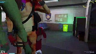 hot babe calls cops for wild outdoor anal gangbang
