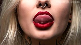 Devilish lipstick tempts with seductive monster smoking fetish