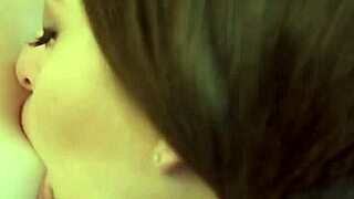 petite lesbian grinds face on blonde friend's wet pussy 😻👅
